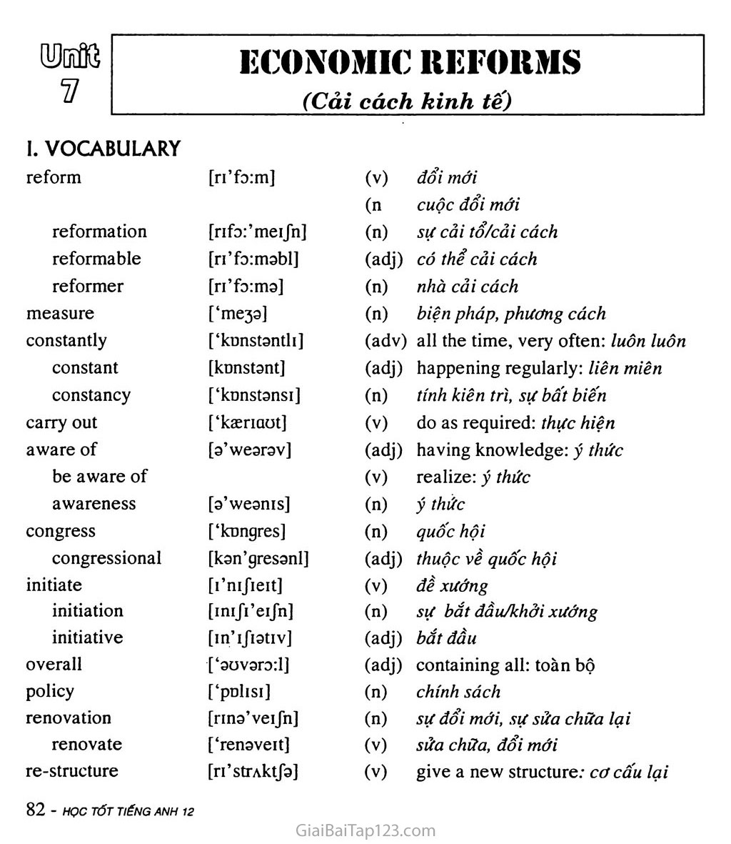 Unit 7: ECONOMIC REFORMS trang 1