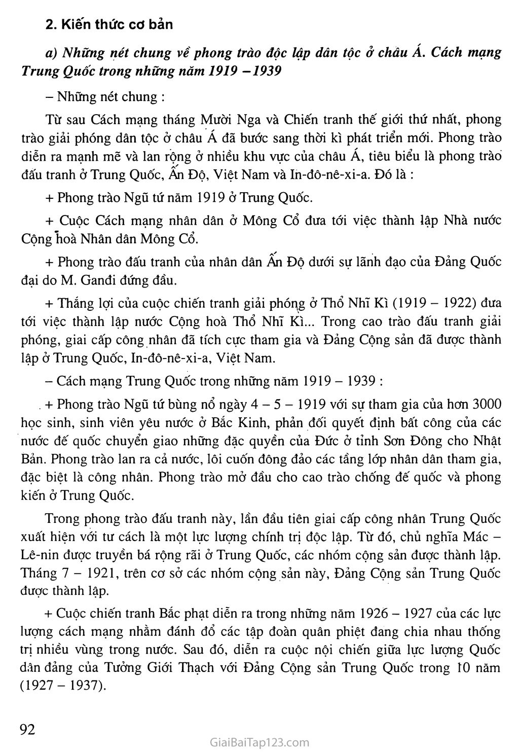 Bài 20: Phong trào độc lập dân tộc ở châu Á (1918 - 1939) trang 2