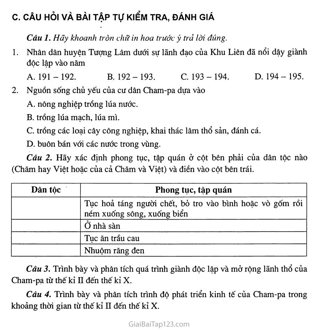 Bài 24: Nước Cham-pa từ thế kỉ II đến thế kỉ X trang 4