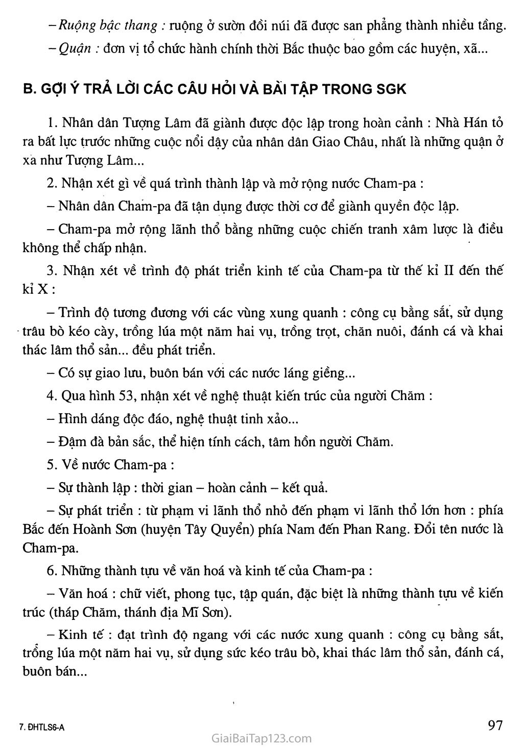 Bài 24: Nước Cham-pa từ thế kỉ II đến thế kỉ X trang 3
