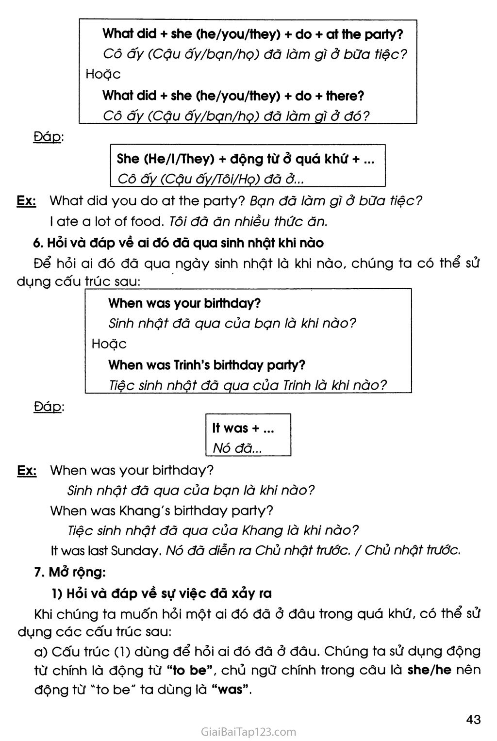 UNIT 4: DID YOU GO TO THE PARTY? trang 4