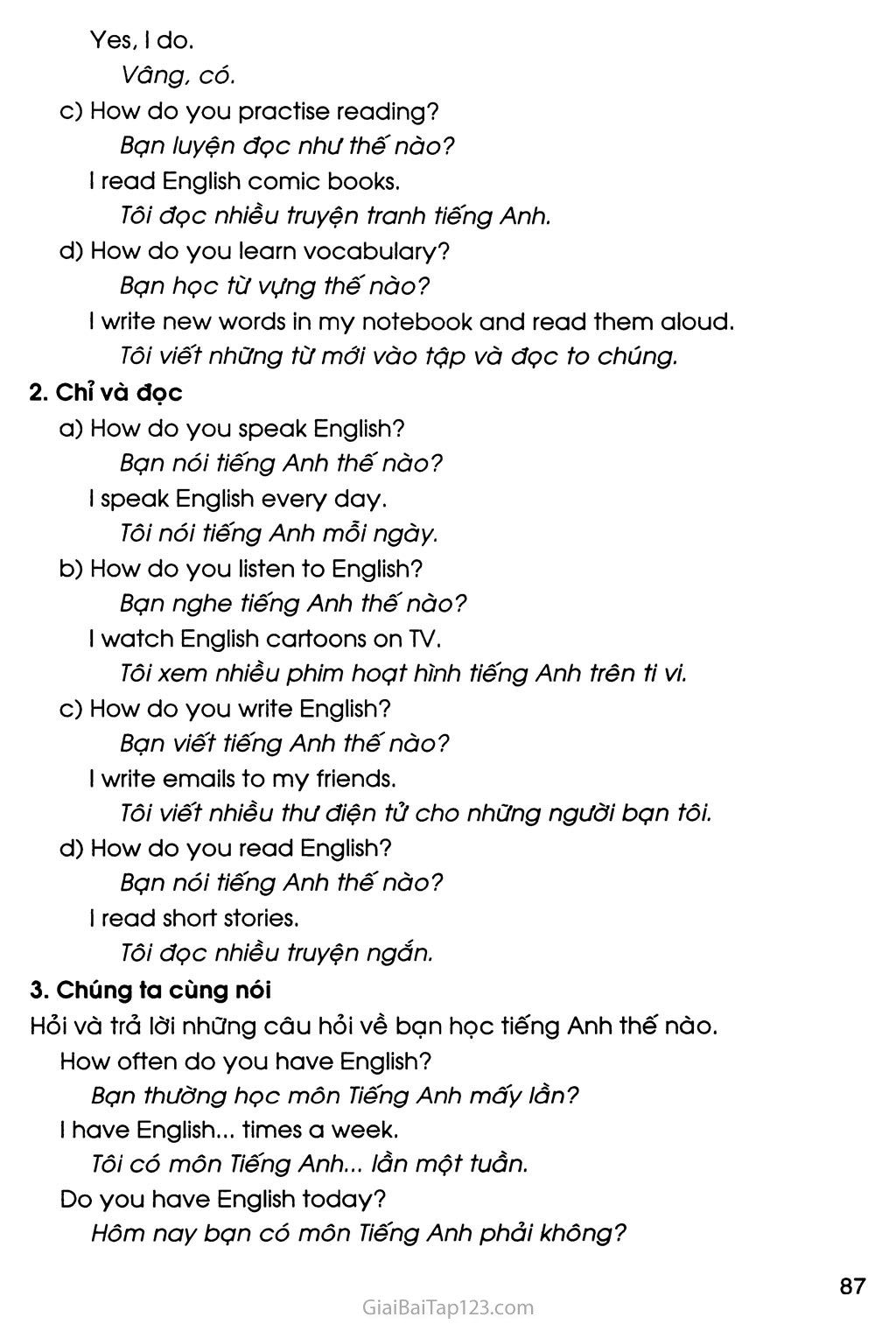 UNIT 7: HOW DO YOU LEARN ENGLISH? trang 7