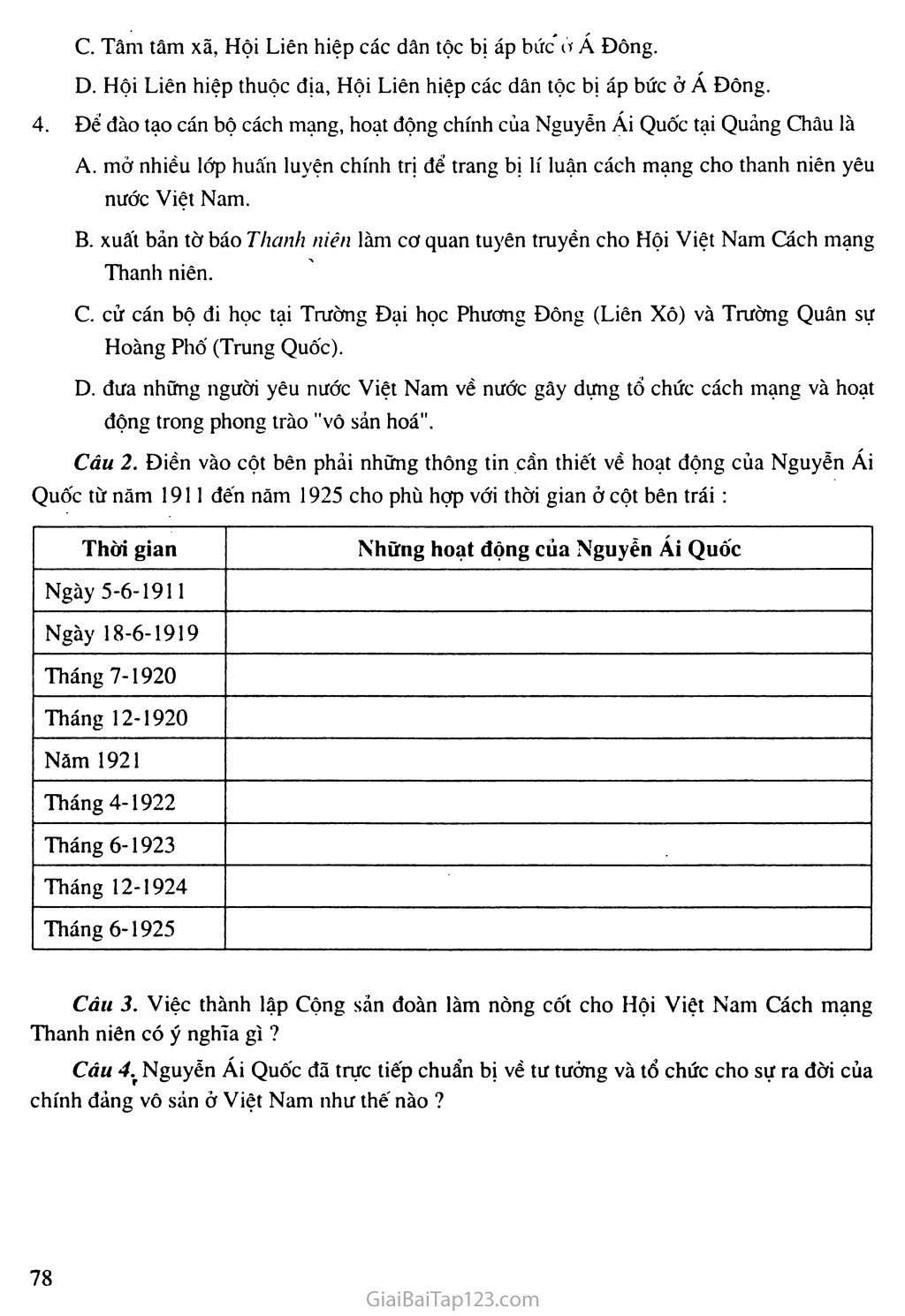 Bài 16: Hoạt động của Nguyễn Ái Quốc ở nước ngoài trong những năm 1919 - 1925 trang 5