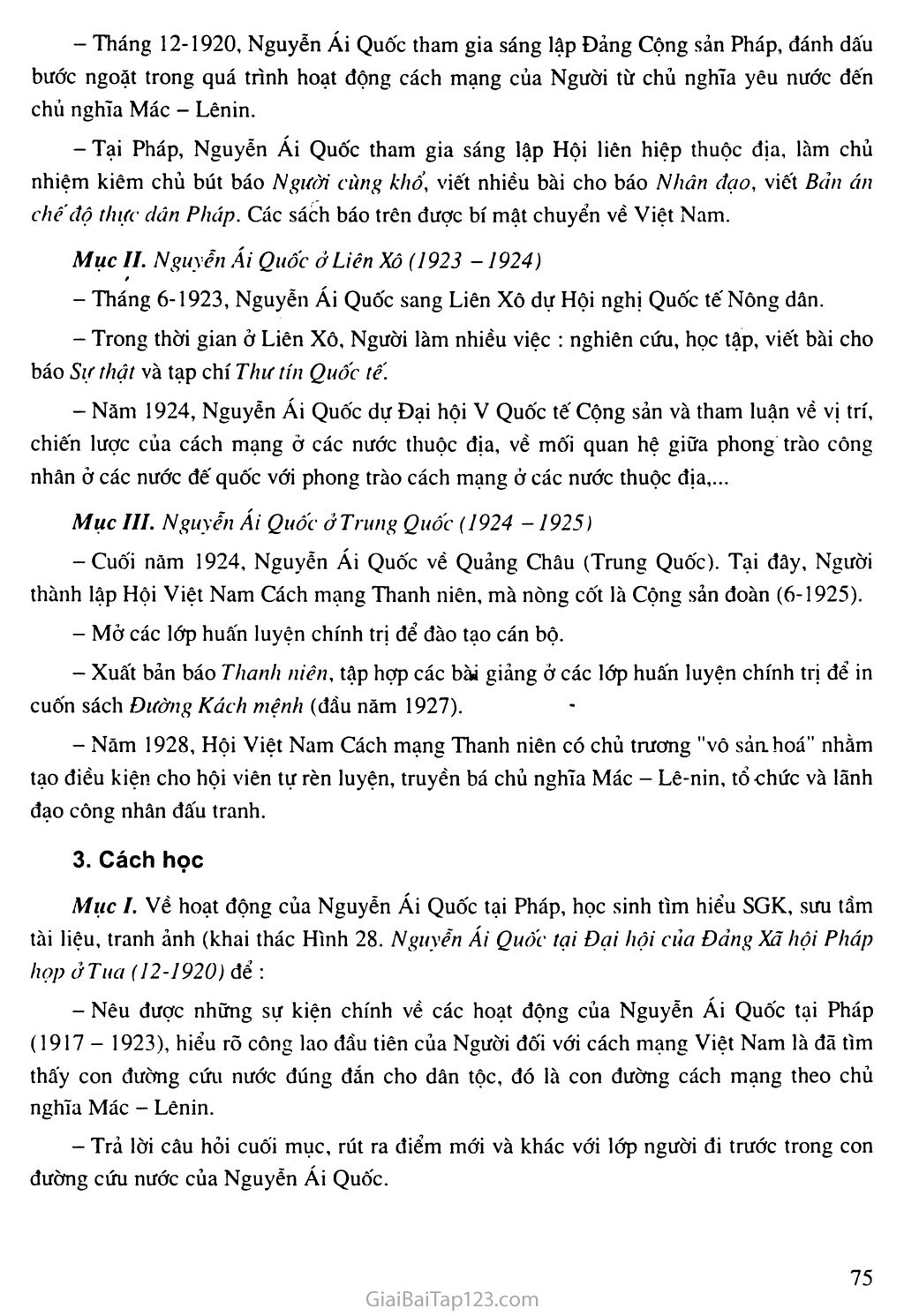 Bài 16: Hoạt động của Nguyễn Ái Quốc ở nước ngoài trong những năm 1919 - 1925 trang 2