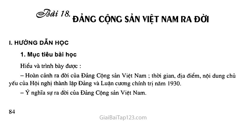 Bài 18: Đảng Cộng sản Việt Nam ra đời trang 1