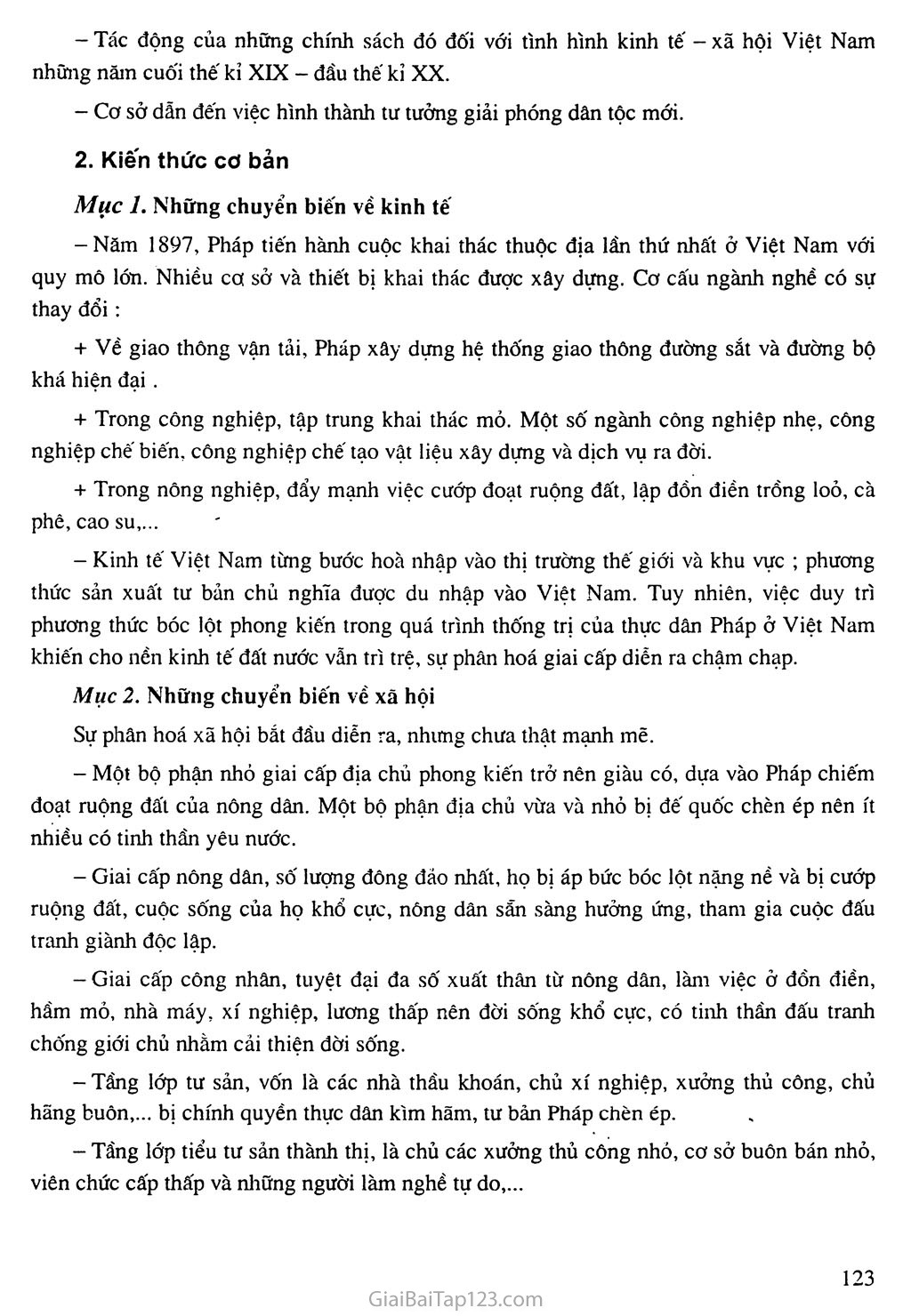 Bài 22: Xã hội Việt Nam trong cuộc khai thác lần thứ nhất của thực dân Pháp trang 2