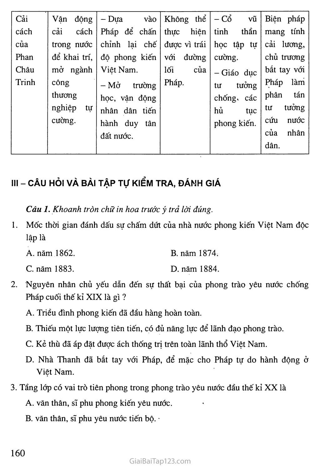 Bài 31: Ôn tập lịch sử Việt Nam từ năm 1858 đến năm 1918 trang 7
