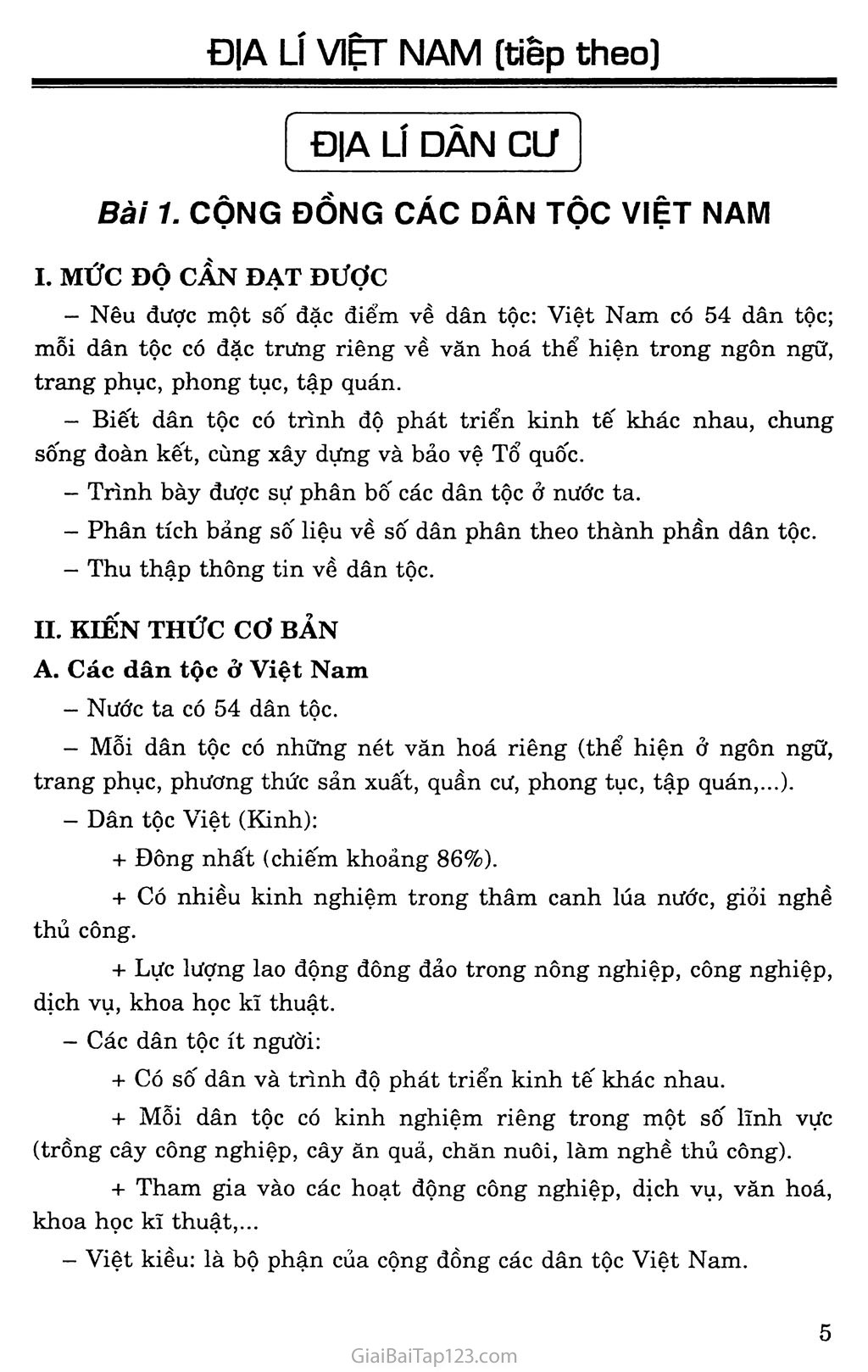 Bài 1: Cộng đồng các dân tộc Việt Nam trang 1