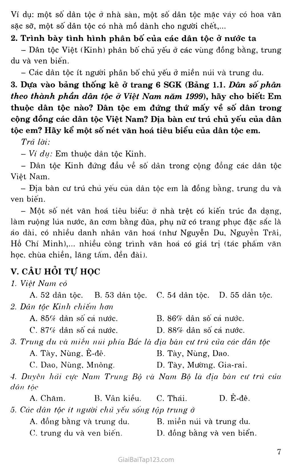 Bài 1: Cộng đồng các dân tộc Việt Nam trang 3