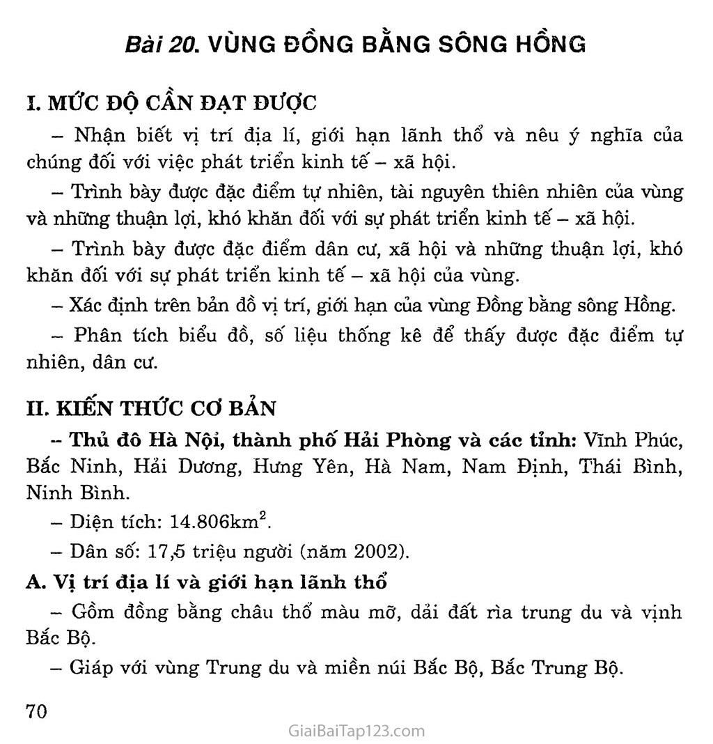 Bài 20: Vùng Đồng bằng sông Hồng trang 1