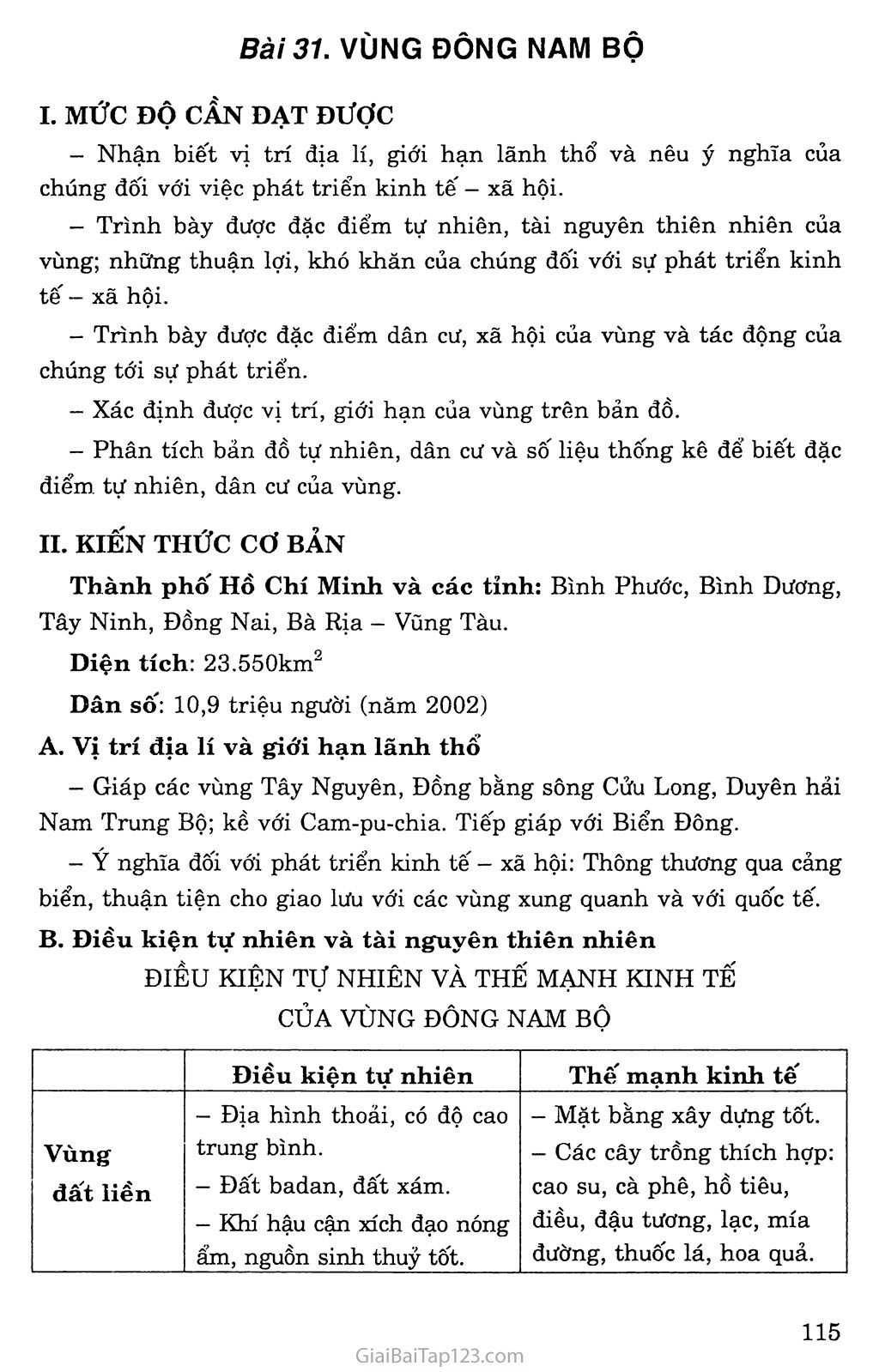 Bài 31: Vùng Đông Nam Bộ trang 1
