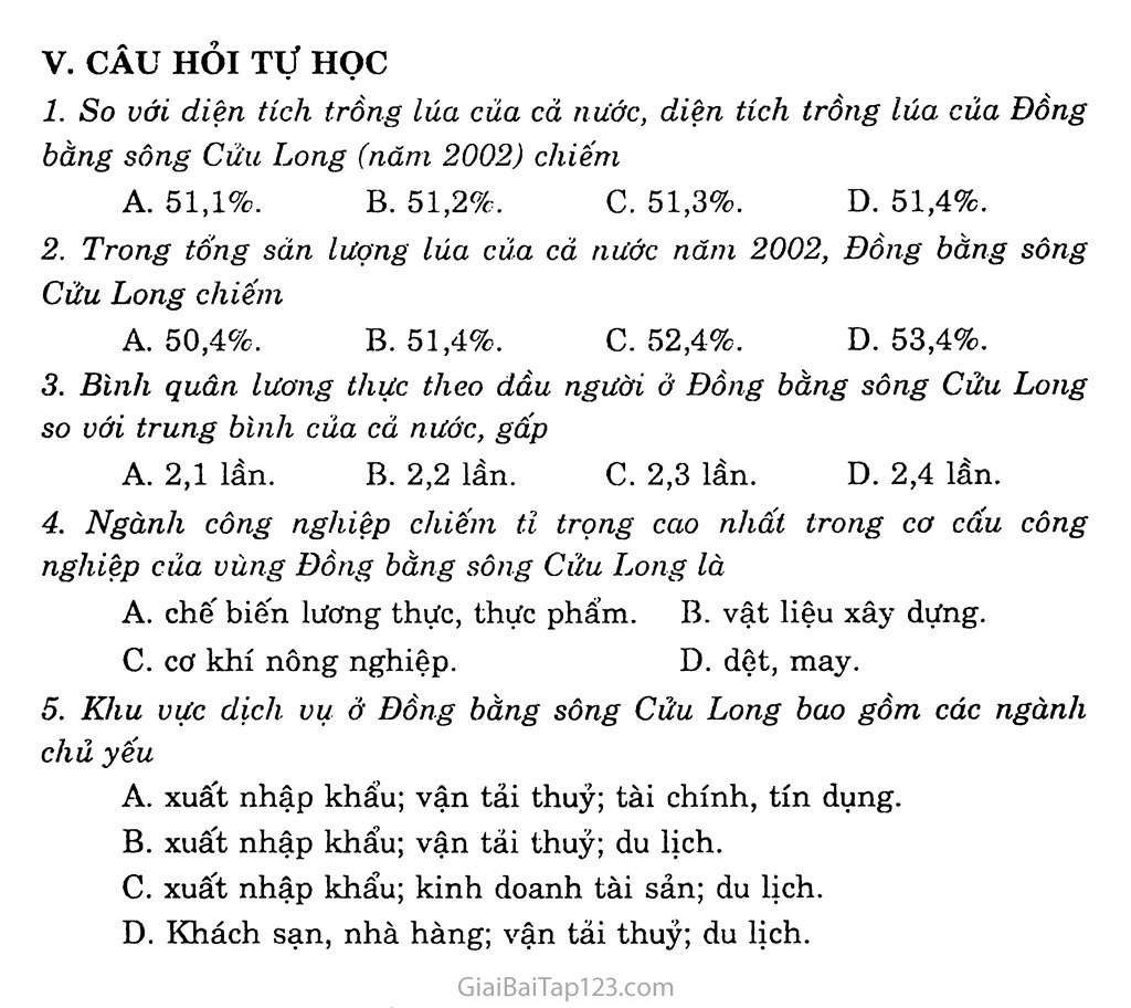 Bài 36: Vùng Đồng bằng sông Cửu Long (tiếp theo) trang 6