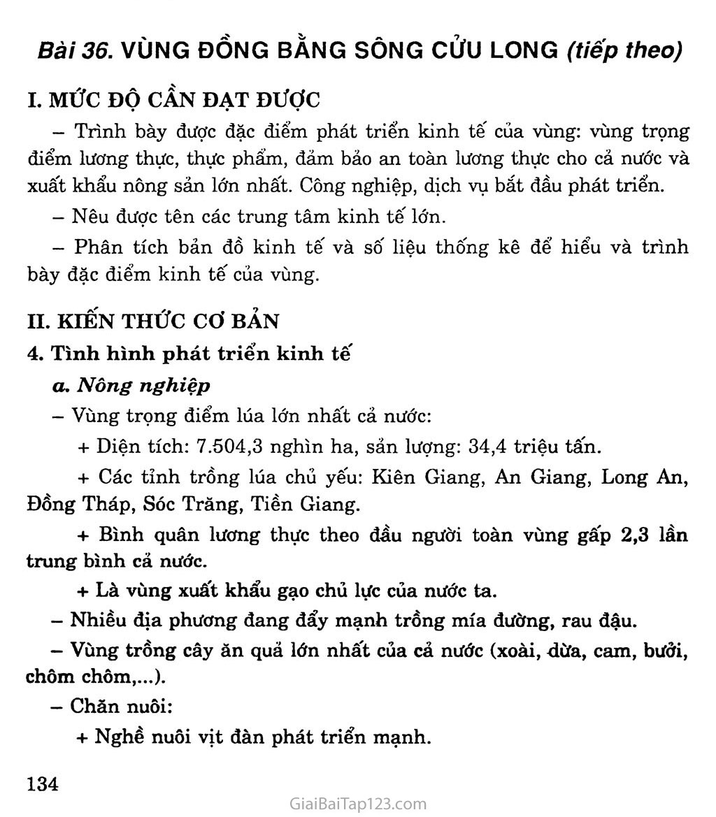 Bài 36: Vùng Đồng bằng sông Cửu Long (tiếp theo) trang 1