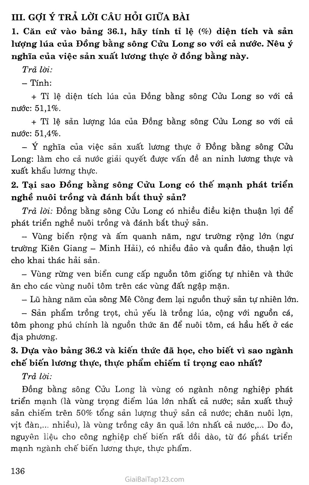 Bài 36: Vùng Đồng bằng sông Cửu Long (tiếp theo) trang 3
