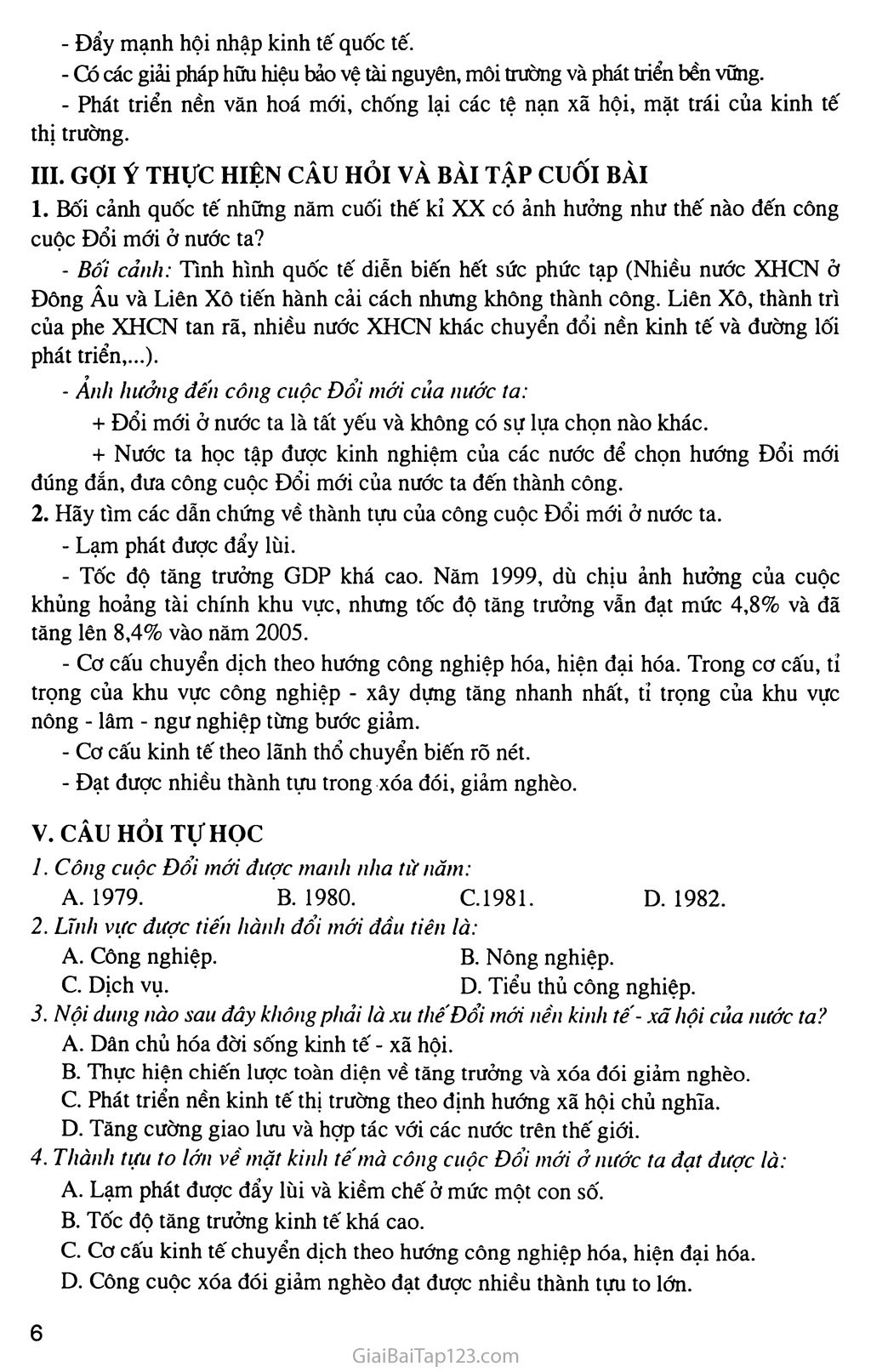 Bài 1: Việt Nam trên đường đổi mới và hội nhập trang 2