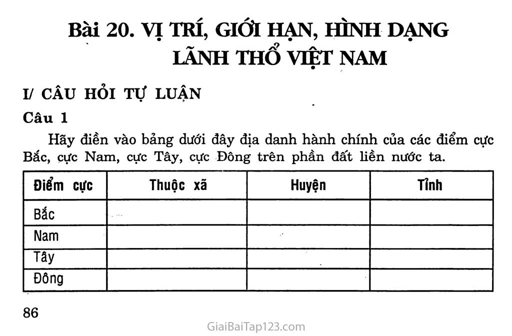 Bài 23: Vị trí, giới hạn, hình dạng lãnh thổ Việt Nam trang 1