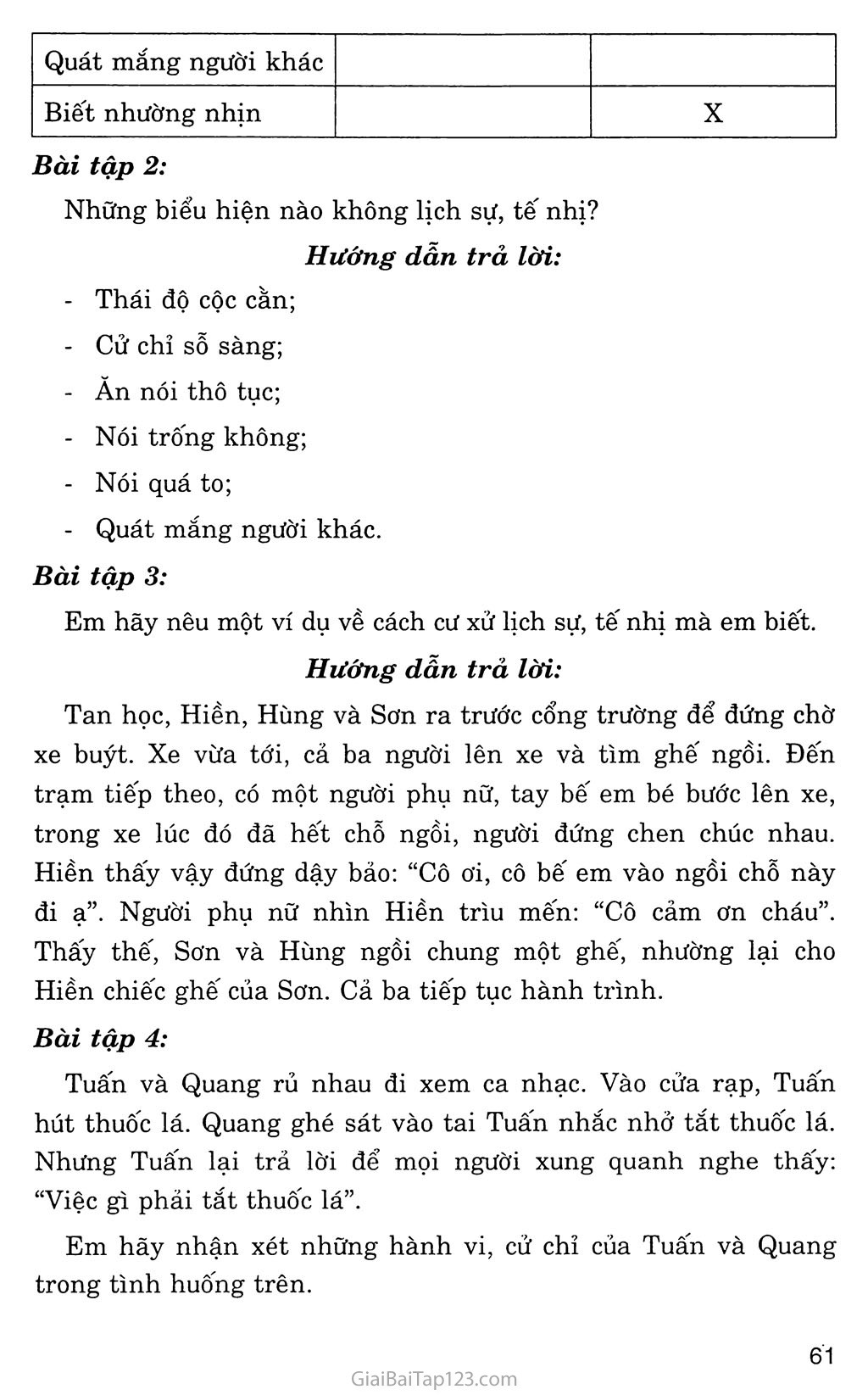 Bài 9: Lịch sự, tế nhị trang 5