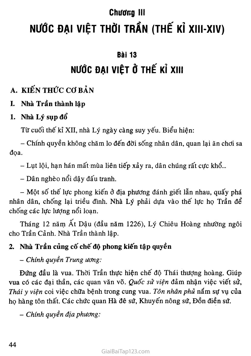 Bài 13: Nước Đại Việt ở thế kỉ XIII trang 1