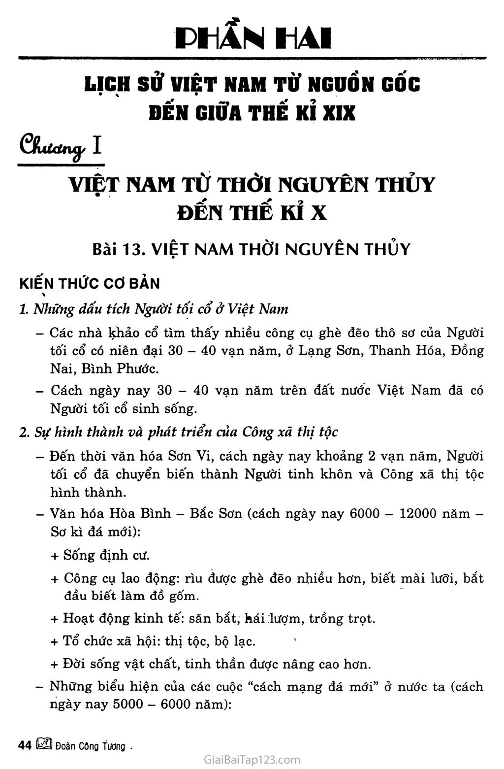 Bài 13: Việt Nam thời nguyên thủy trang 1