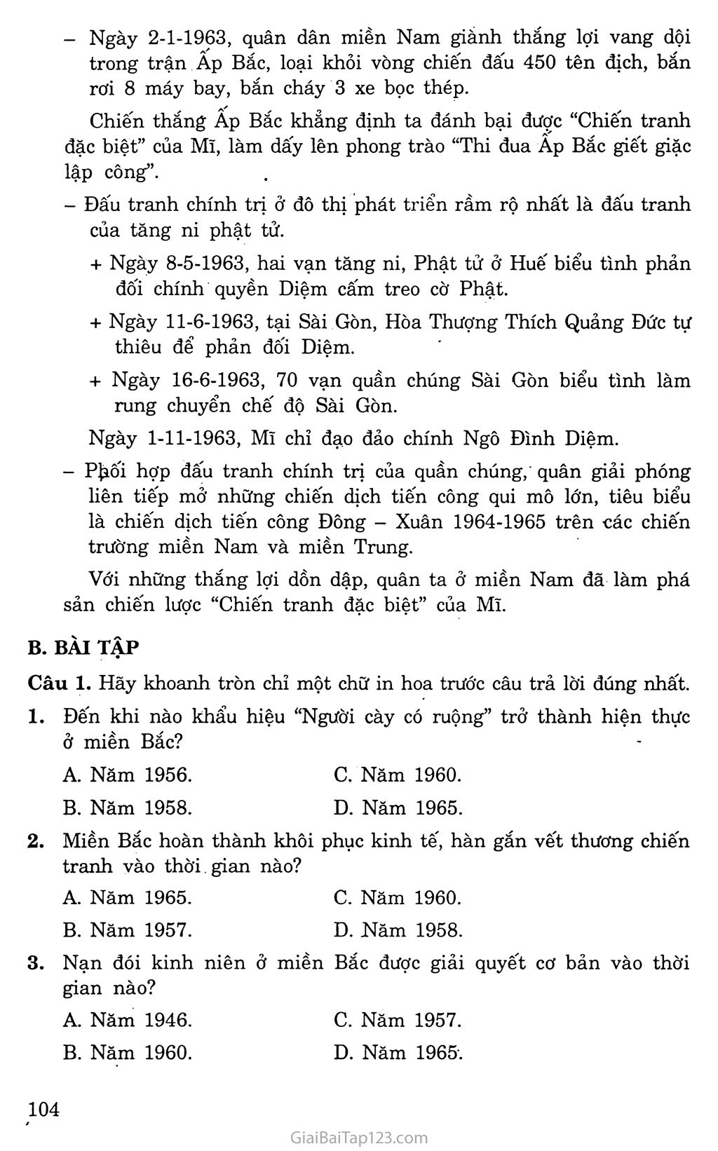 Bài 28: Xây dựng chủ nghĩa xã hội ở miền Bắc, đấu tranh chống đế quốc Mĩ và chính quyền Sài Gòn ở miền Nam (1954 - 1965) trang 7