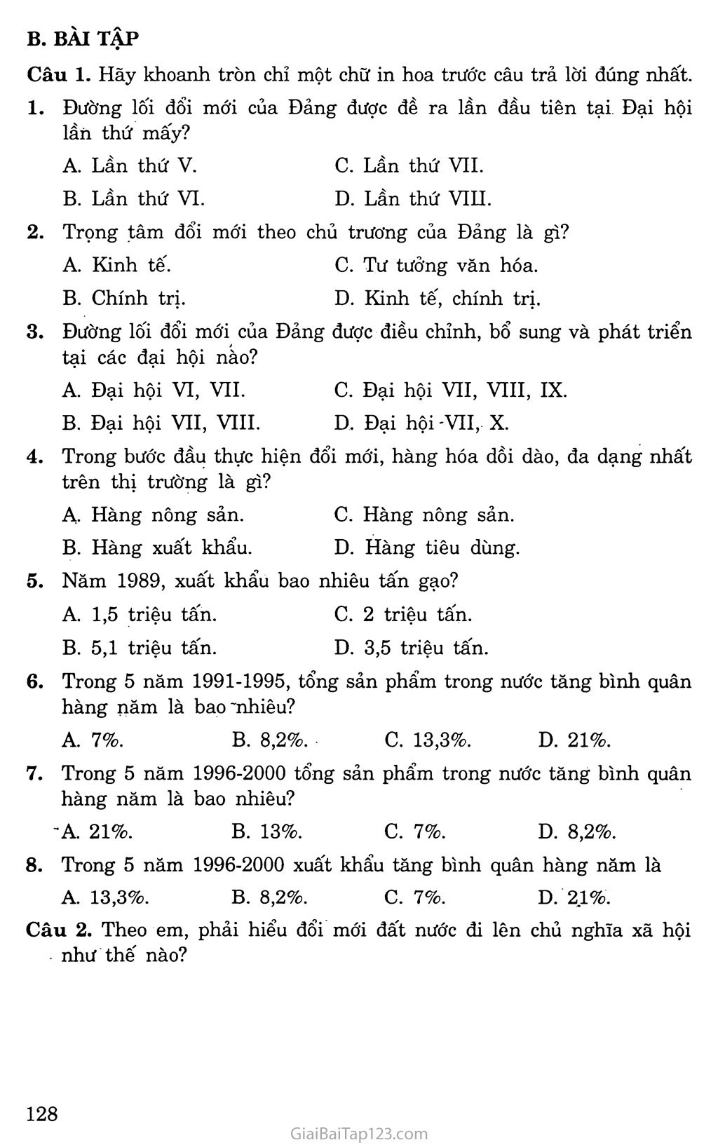 Bài 33: Việt Nam trên đường đổi mới đi lên chủ nghĩa xã hội (từ năm 1986 đến năm 2000) trang 3