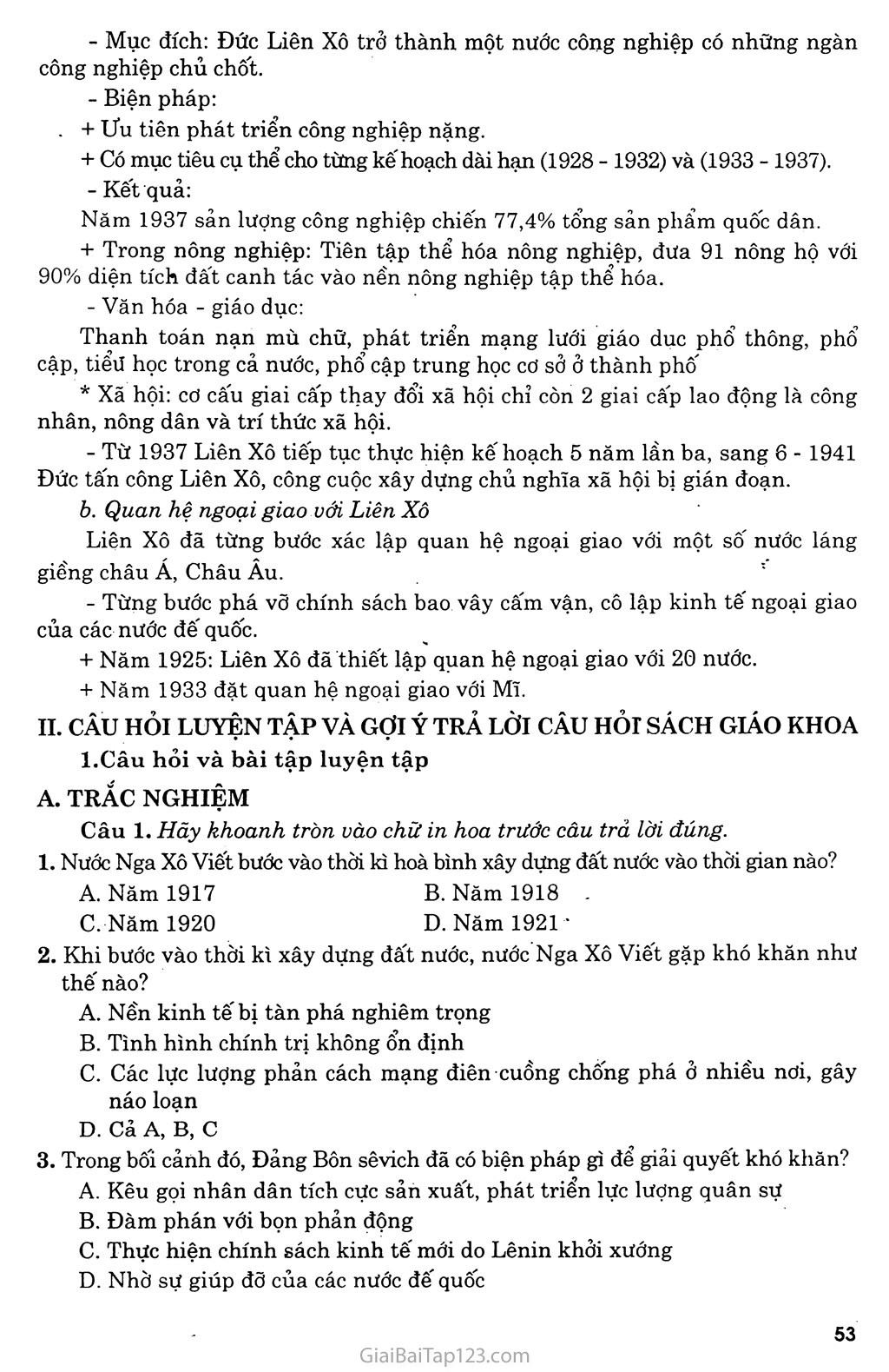 Bài 10: Liên Xô xây dựng chủ nghĩa xã hội (1921 - 1941) trang 2 Bài 10: Liên Xô xây dựng chủ nghĩa xã hội (1921 - 1941) trang 2