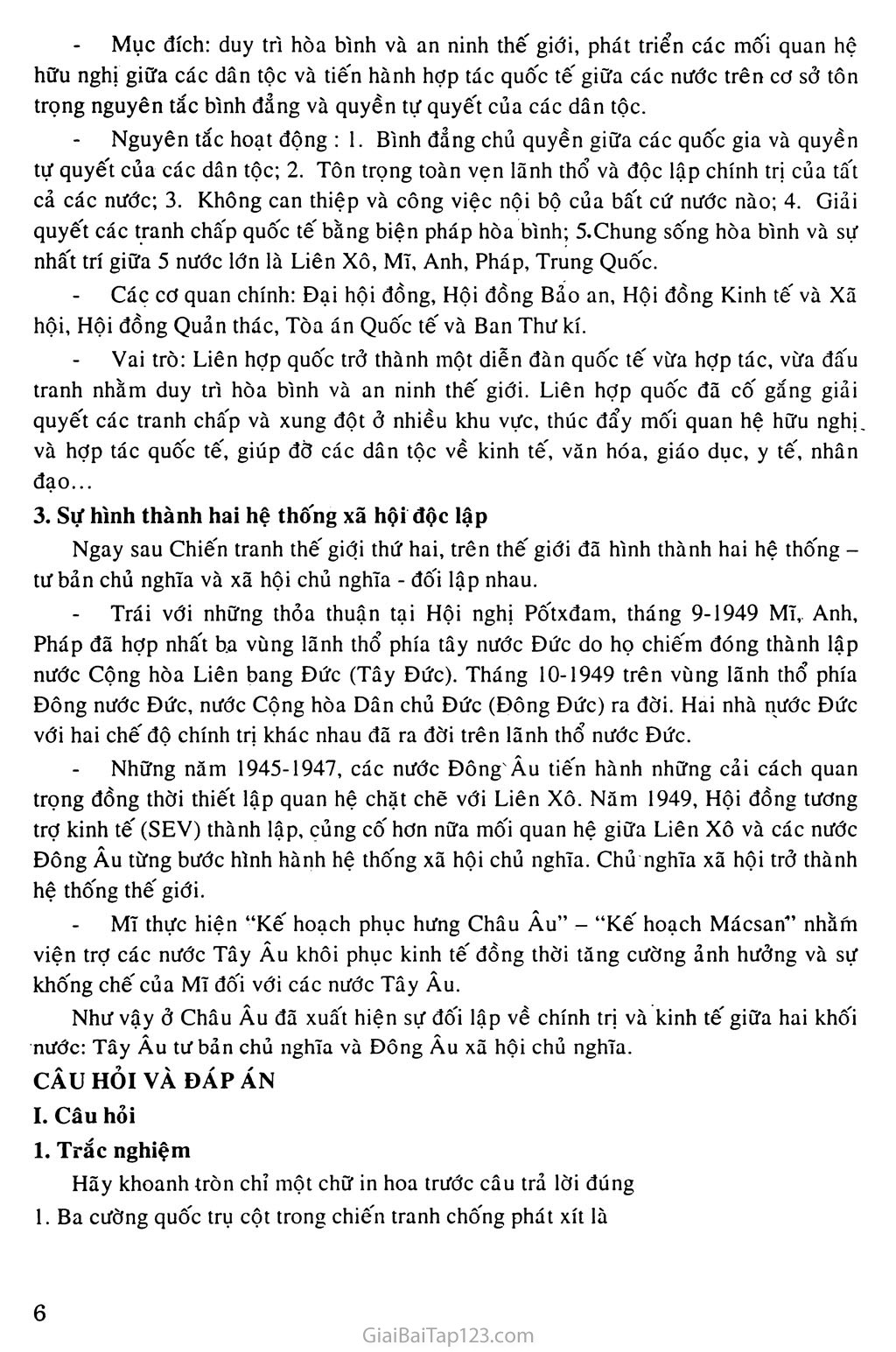 Bài 1: Sự hình thành trật tự thế giới mới sau chiến tranh thế giới thứ hai (1945 - 1949) trang 2