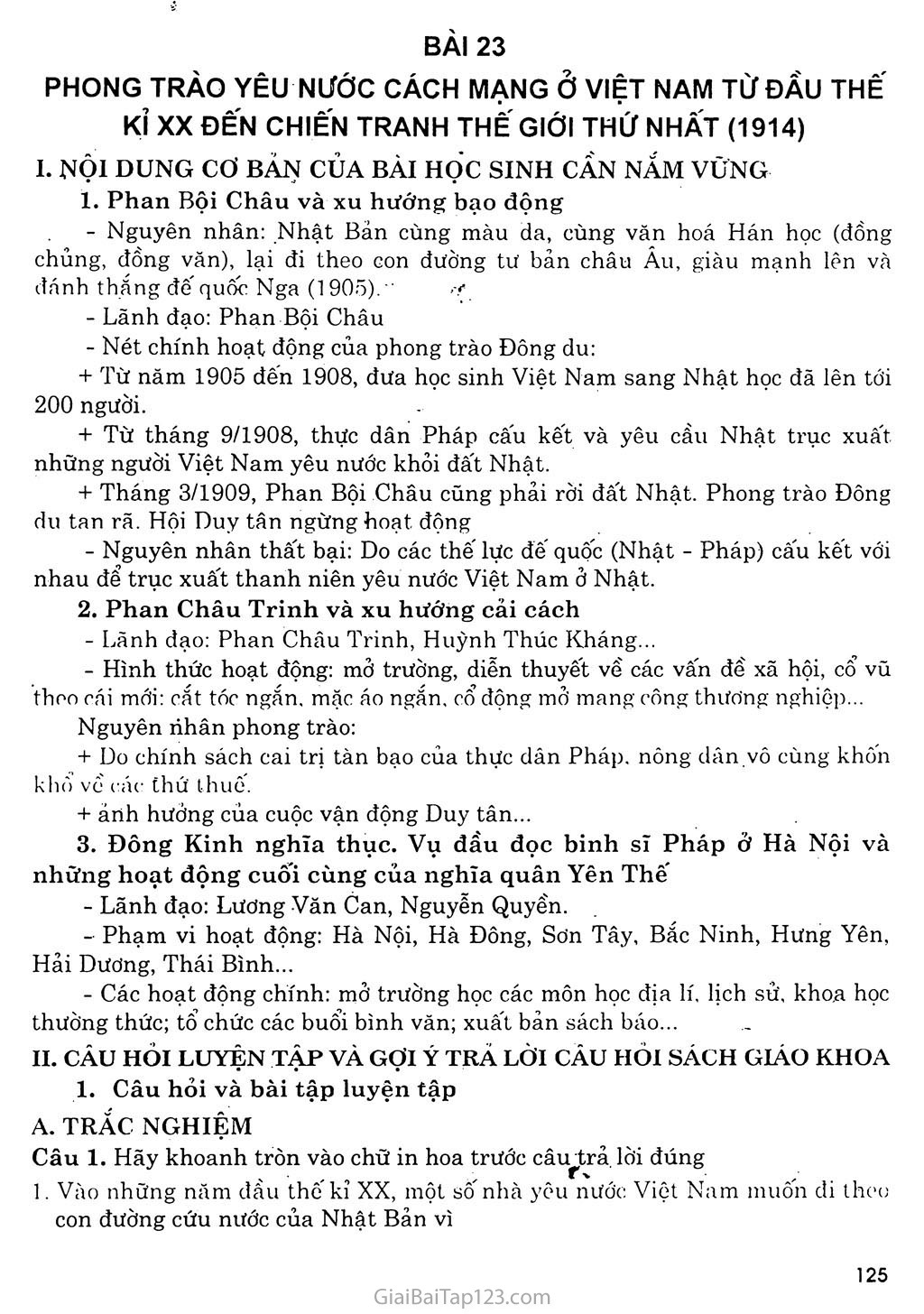 Bài 23: Phong trào yêu nước và cách mạng ở Việt Nam từ đầu thế kỷ XX đến chiến tranh thế giới thứ nhất (1914) trang 1 Bài 23: Phong trào yêu nước và cách mạng ở Việt Nam từ đầu thế kỷ XX đến chiến tranh thế giới thứ nhất (1914) trang 1