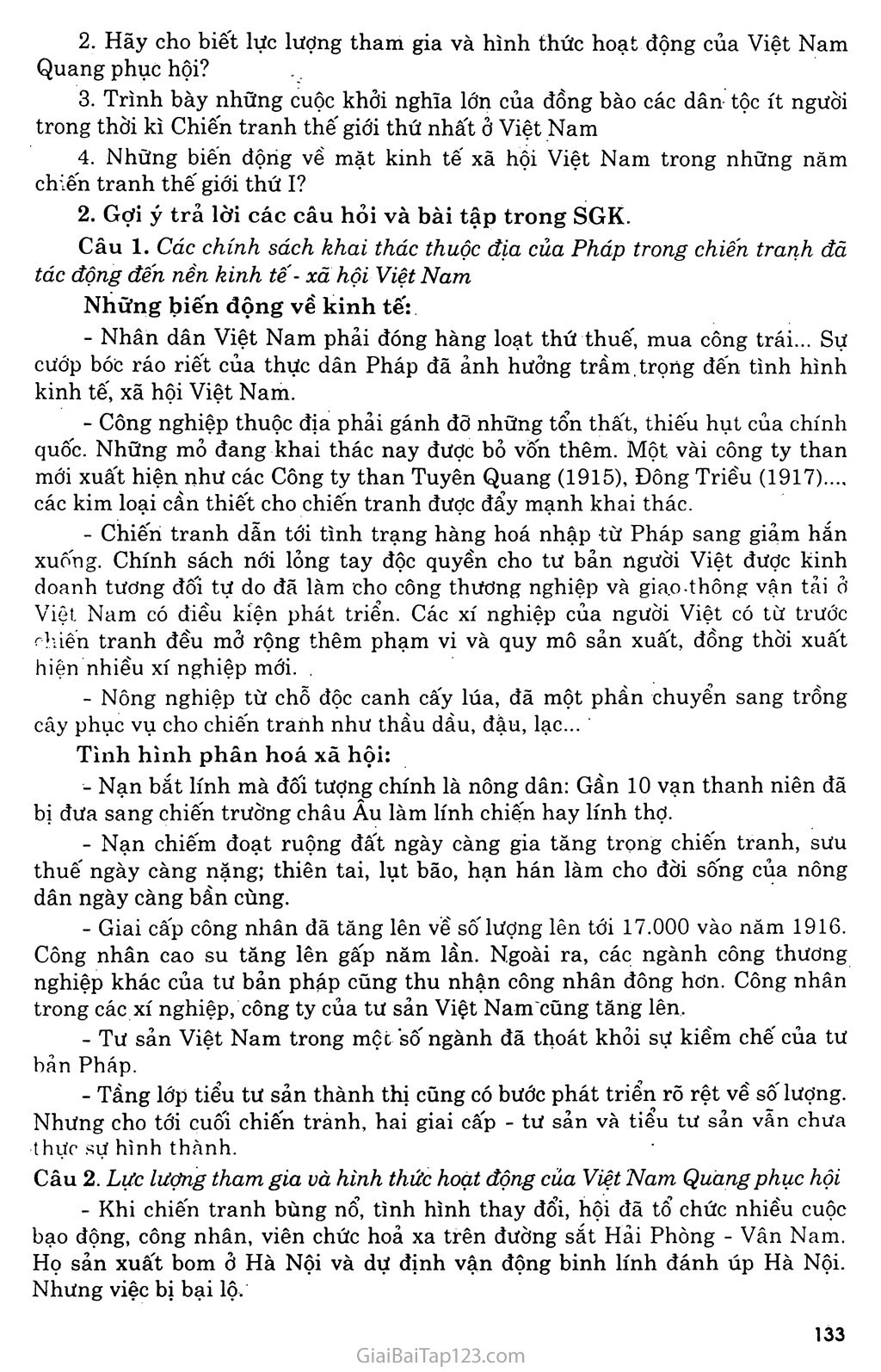 Bài 24: Việt Nam trong những năm chiến tranh thế giới thứ nhất (1914 - 1918) trang 5