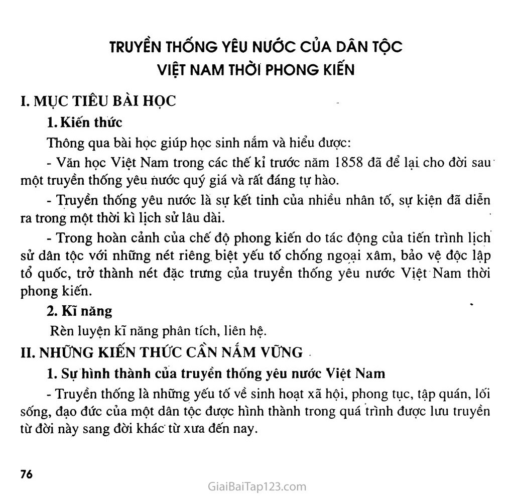 Bài 28: Truyền thống yêu nước của dân tộc Việt Nam thời phong kiến trang 1