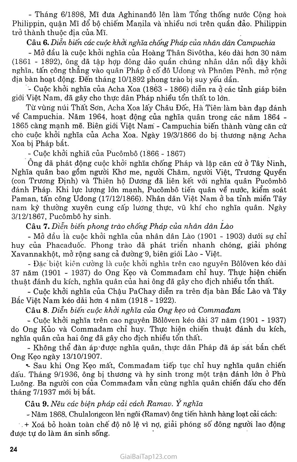 Bài 4: Các nước Đông Nam Á (Cuối thế kỷ XIX - đầu thế kỷ XX) trang 8