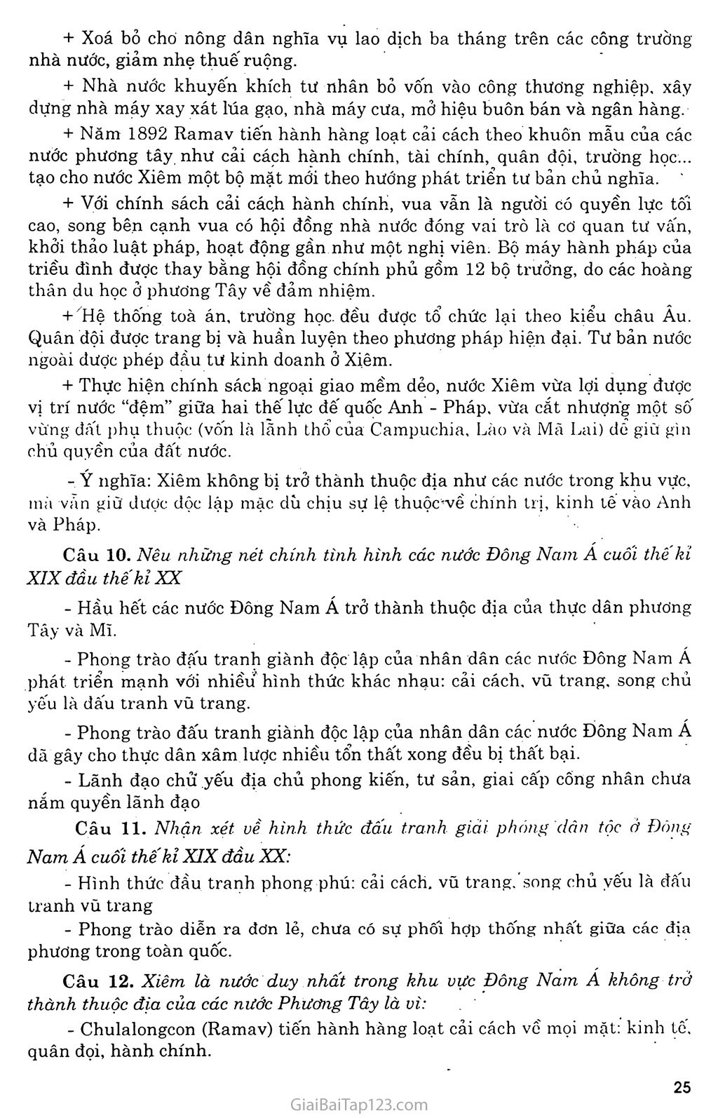 Bài 4: Các nước Đông Nam Á (Cuối thế kỷ XIX - đầu thế kỷ XX) trang 9