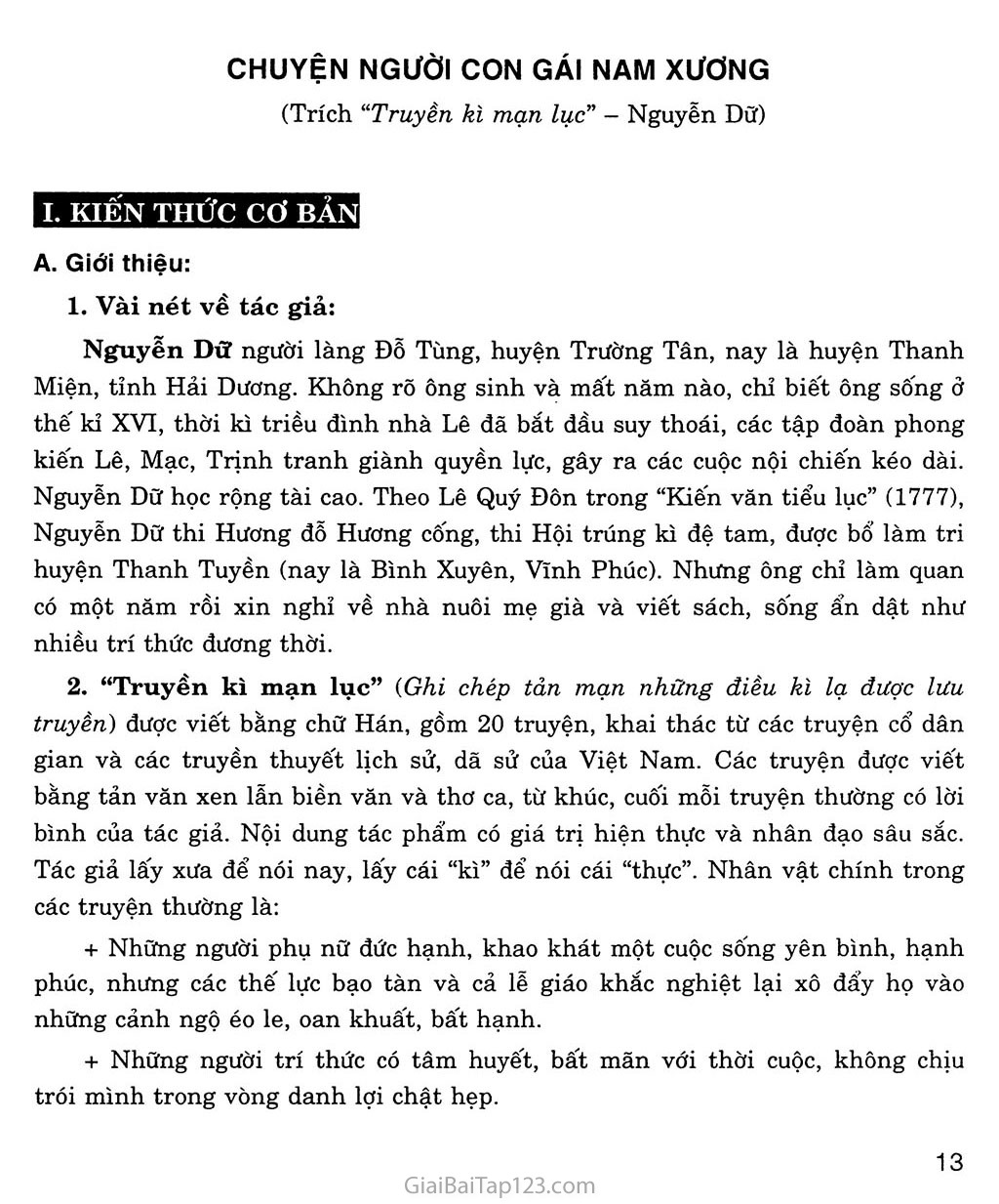 Chuyện người con gái Nam Xương (trích Truyền kì mạn lục) trang 1