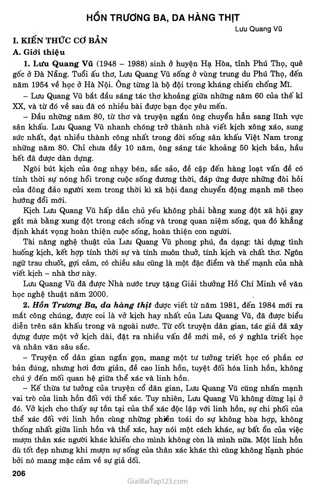 Hồn Trương Ba, da hàng thịt (Lưu Quang Vũ, 1981 - 1984) trang 1