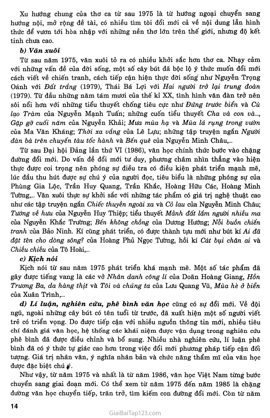 Khái quát văn học Việt Nam từ cách mnạng tháng tám năm 1945 đến hết thế kỉ XX trang 10