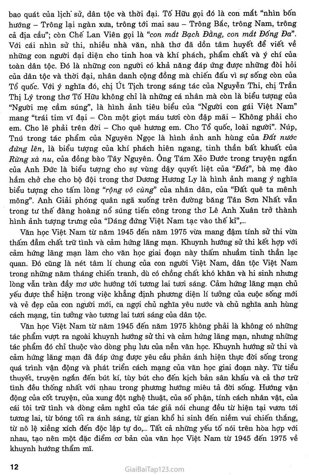 Khái quát văn học Việt Nam từ cách mnạng tháng tám năm 1945 đến hết thế kỉ XX trang 8