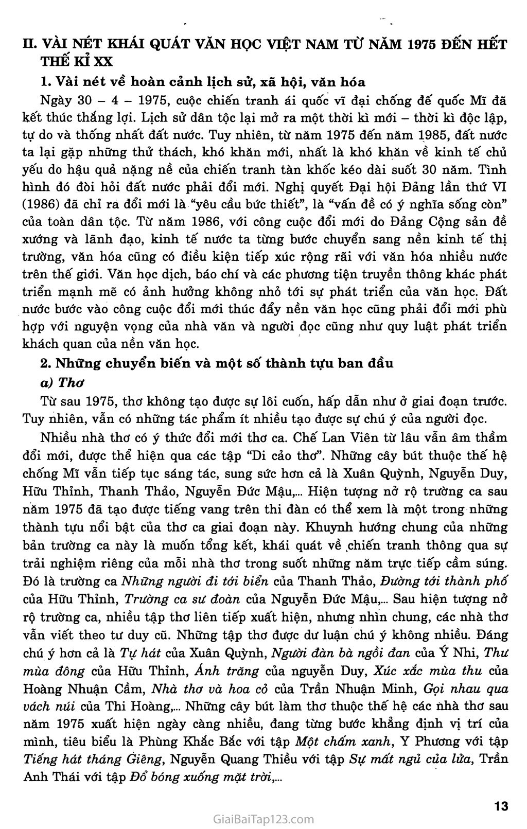 Khái quát văn học Việt Nam từ cách mnạng tháng tám năm 1945 đến hết thế kỉ XX trang 9