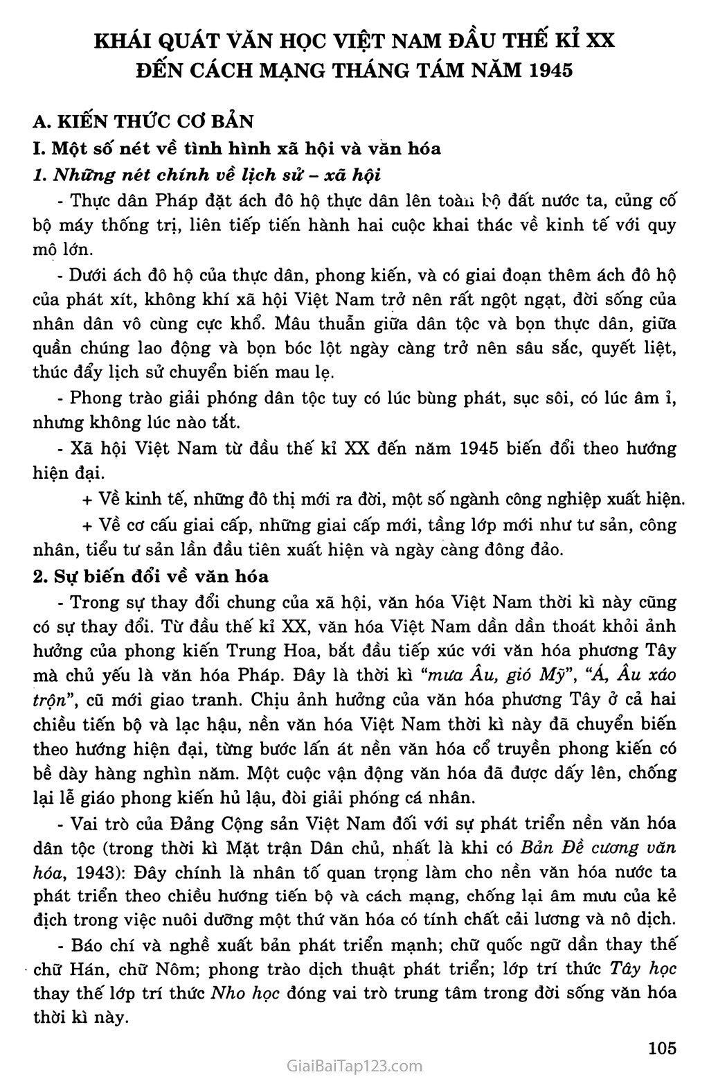 Khái quát văn học Việt Nam từ đầu thế kỉ XX đến cách mạng tháng Tám năm 1945 trang 1