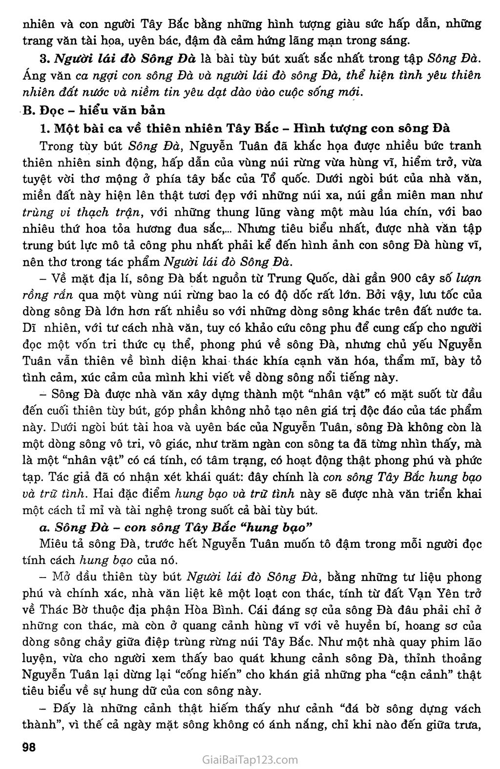 Soạn bài Người lái đò sông Đà (Nguyễn Tuân, 1960)