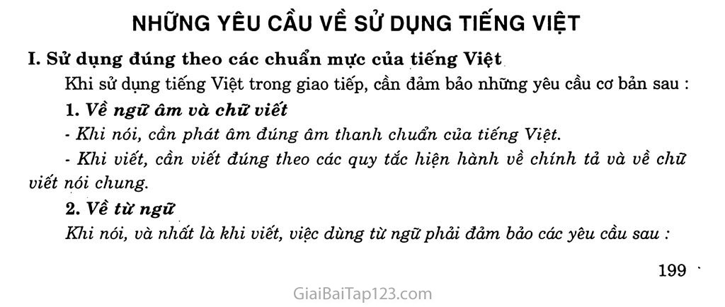 Những yêu cầu về sử dụng Tiếng Việt trang 1