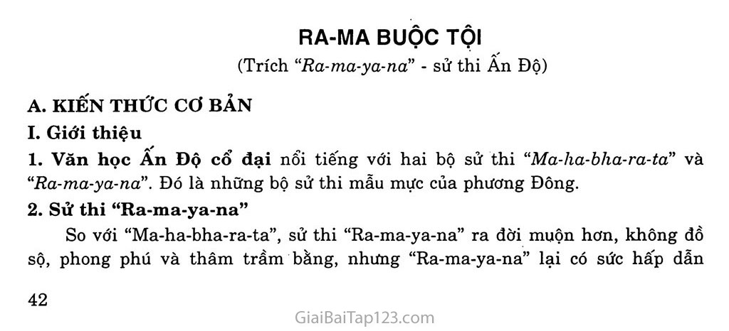 Ra - ma buộc tội (tích Ra - ma - ya - na - sử thi Ấn Độ) trang 1