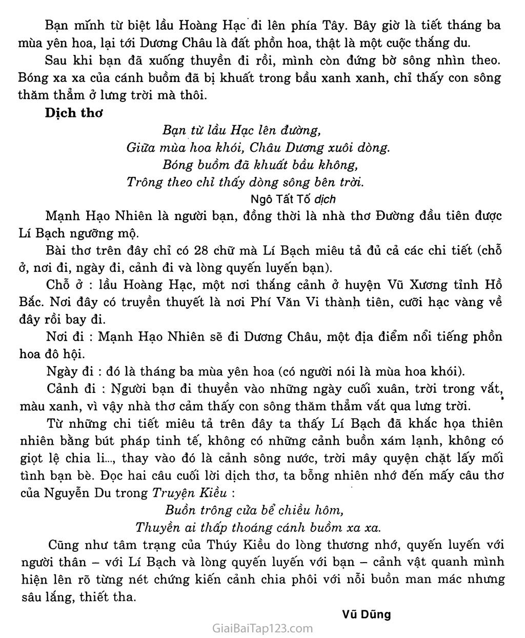 Tại lầu Hoàng Hạc tiễn Mạnh Hạo Nhiên đi Quảng Lăng (Hoàng Hạc lâu tống Mạnh Hạo Nhiên chi Quảng Lăng) trang 3