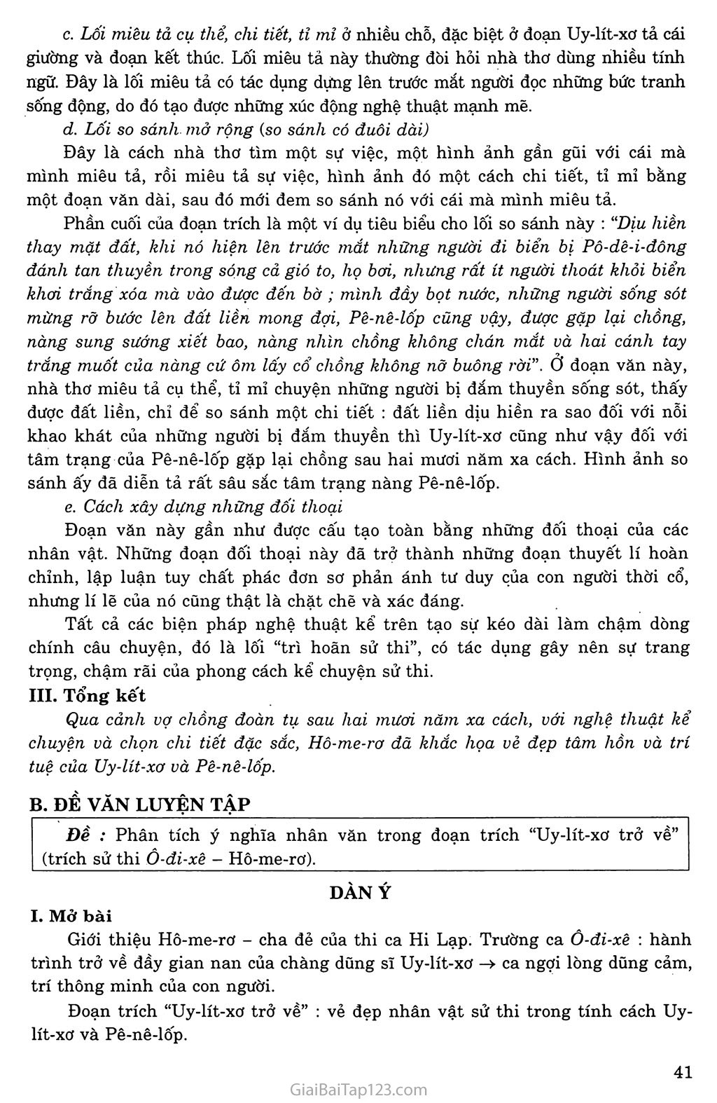 Uy - lít - xơ trở về (trích Ô - đi - xê - sử thi Hi Lạp) trang 5