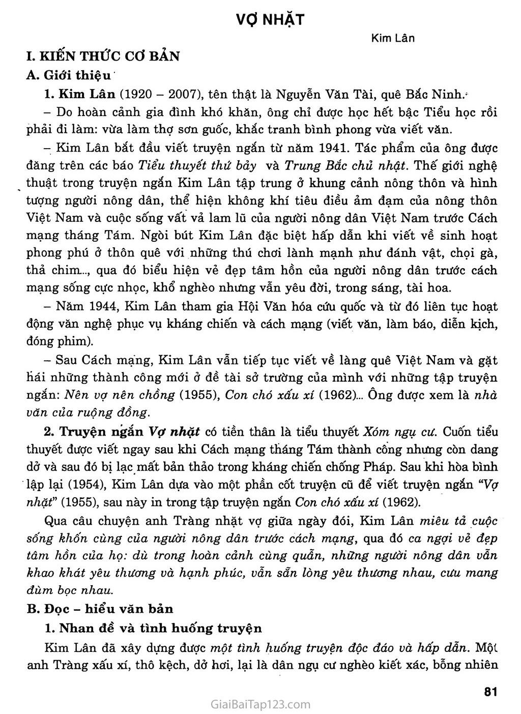 Vợ nhặt (Kim Lân, 1955) trang 1
