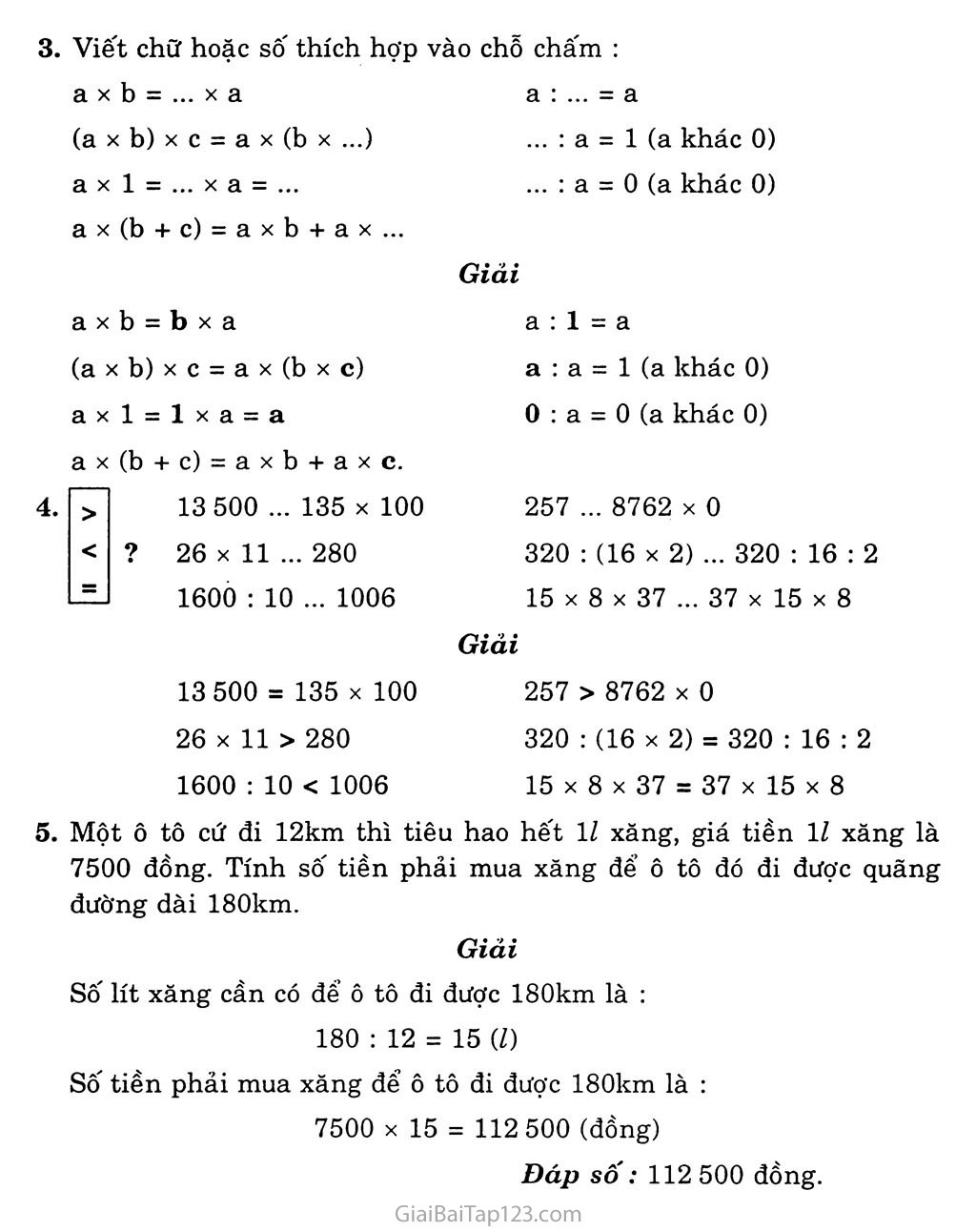 Ôn tập về các phép tính với số tự nhiên (tiếp theo) trang 2