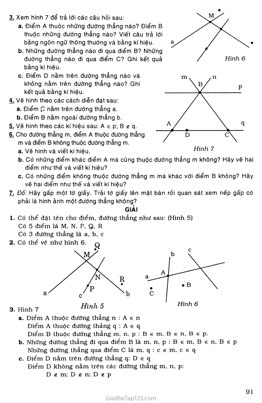 Bài 1. Điểm, Đường thẳng trang 2