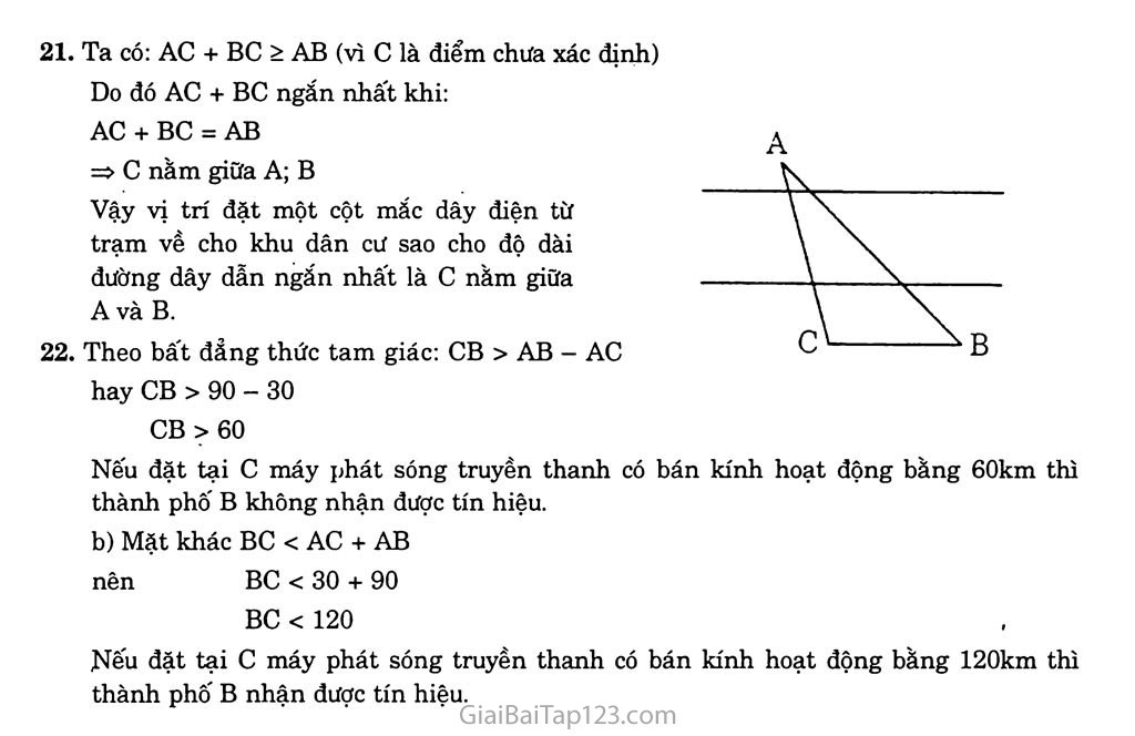 Bài 3. Quan hệ giữa ba cạnh của một tam giác. Bất đẳng thức tam giác trang 5