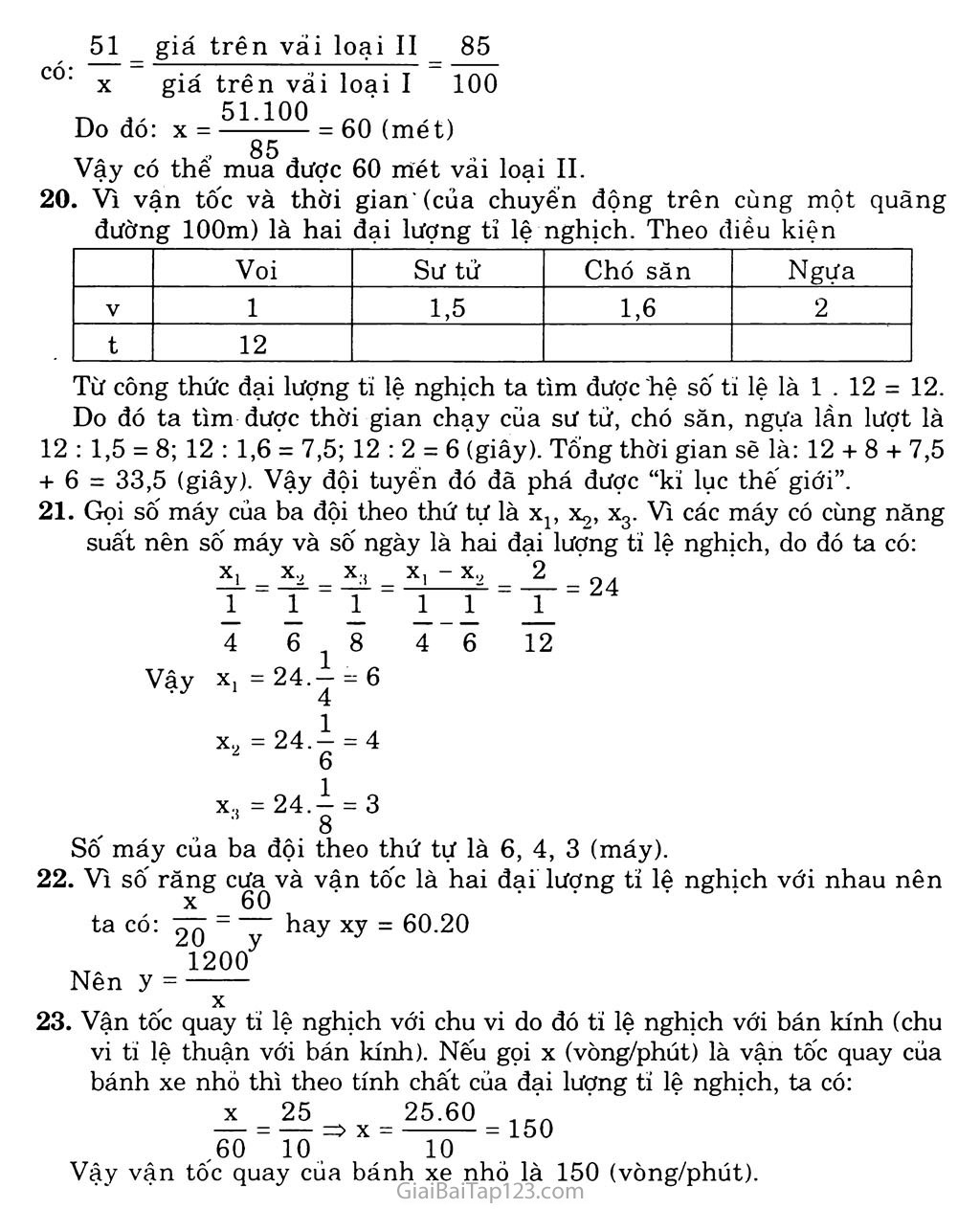 Bài 4. Một số bài toán về đại lượng tỉ lệ nghịch trang 3