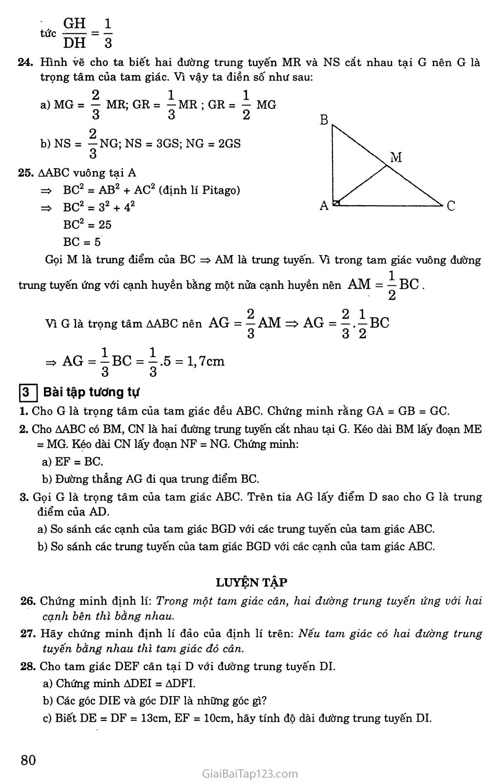 Bài 4. Tính chất ba đường trung tuyến của tam giác trang 3