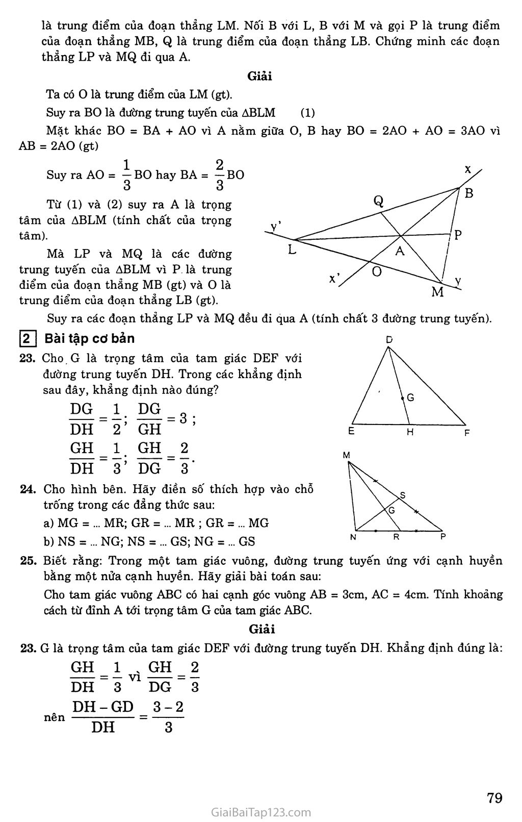 Bài 4. Tính chất ba đường trung tuyến của tam giác trang 2